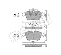 METELLI Pastiglie Freno Bremsbelegsatz Frontale per JAGUAR S-TYPE XF Sportbrake