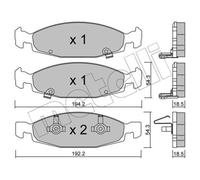 METELLI Pastiglie Freno Bremsbelegsatz Frontale per Jeep Grand Cherokee II (