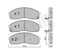 METELLI Pastiglie Freno Bremsbelegsatz Frontale per Kia Carnival II Pregio Box