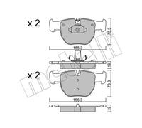 METELLI Pastiglie Freno Bremsbelegsatz Frontale per Land Rover