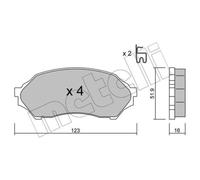 METELLI Pastiglie Freno Bremsbelegsatz Frontale per Mazda 323 F VI