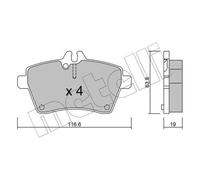 METELLI Pastiglie Freno Bremsbelegsatz Frontale per Mercedes-Benz Classe B