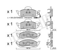 METELLI Pastiglie Freno Bremsbelegsatz Frontale per Mercedes Benz Classe M