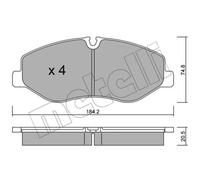 METELLI Pastiglie Freno Bremsbelegsatz Frontale per Mercedes-Benz Classe V Vito
