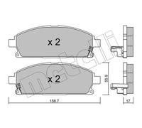 METELLI Pastiglie Freno Bremsbelegsatz Frontale per Nissan Pathfinder II