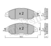 METELLI Pastiglie Freno Bremsbelegsatz Frontale per Nissan Pathfinder IV