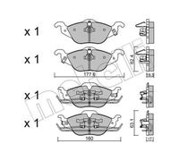 METELLI Pastiglie Freno Bremsbelegsatz Frontale per Opel Astra G Cc