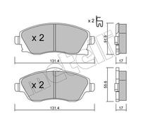 METELLI Pastiglie Freno Bremsbelegsatz Frontale per Opel Corsa C Meriva