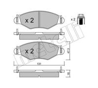 METELLI Pastiglie Freno Bremsbelegsatz Frontale per Peugeot 206 Hatchback
