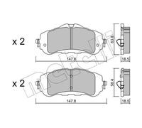 METELLI Pastiglie Freno Bremsbelegsatz Frontale per Peugeot 308 Sw II