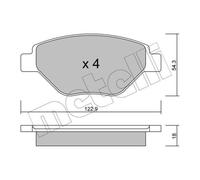 METELLI Pastiglie Freno Bremsbelegsatz Frontale per Renault Megane II