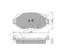 METELLI Pastiglie Freno Bremsbelegsatz Frontale per Renault Megane IV