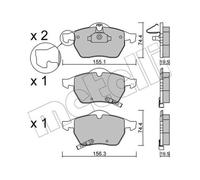 METELLI Pastiglie Freno Bremsbelegsatz Frontale per Saab 9-3 Cabriolet