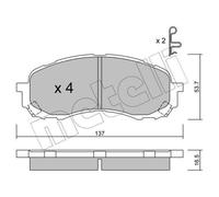 METELLI Pastiglie Freno Bremsbelegsatz Frontale per Subaru Impreza Station Wagon
