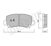 METELLI Pastiglie Freno Bremsbelegsatz Frontale per Suzuki Wagon R+