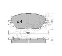 METELLI Pastiglie Freno Bremsbelegsatz Frontale per Toyota Prius Lexus CT