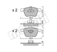METELLI Pastiglie Freno Bremsbelegsatz Frontale per Volvo XC90 I V70 II