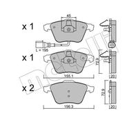 METELLI Pastiglie Freno Bremsbelegsatz Frontale per VW Golf VI Audi A3 Sportback