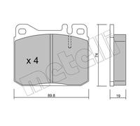 METELLI Pastiglie Freno Bremsbelegsatz Frontale per VW Lt 28-35 I Bus