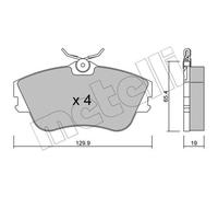 METELLI Pastiglie Freno Bremsbelegsatz Frontale per VW Transporter IV