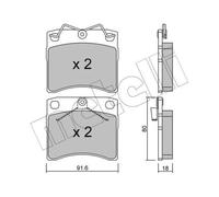 METELLI Pastiglie Freno Bremsbelegsatz Frontale per VW Transporter IV, Autobus