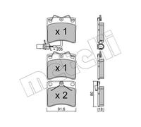METELLI Pastiglie Freno Bremsbelegsatz Frontale per VW Transporter IV Autobus