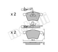METELLI Pastiglie Freno Bremsbelegsatz Frontale per VW Transporter IV Bus