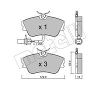 METELLI Pastiglie Freno Bremsbelegsatz Frontale per VW Transporter IV Bus Di