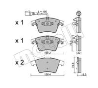 METELLI Pastiglie Freno Bremsbelegsatz Frontale per VW Transporter V Bus