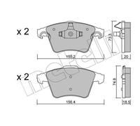 METELLI Pastiglie Freno Bremsbelegsatz Frontale per VW Transporter V Bus