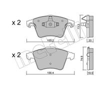 METELLI Pastiglie Freno Bremsbelegsatz Frontale per VW Transporter V Multivan