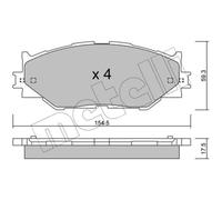 METELLI Pastiglie Freno Bremsbelegsatz Frontale Sistema Advics per Lexus Is II