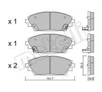 METELLI Pastiglie Freno Bremsbelegsatz Frontale Sistema Akebono per Mazda 3 CX-3