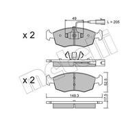 METELLI Pastiglie Freno Bremsbelegsatz Frontale Sistema ATE per Fiat 500 C