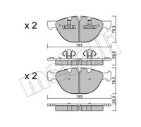METELLI Pastiglie Freno Bremsbelegsatz Frontale Sistema ATE - Teves per BMW X6
