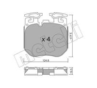 METELLI Pastiglie Freno Bremsbelegsatz Frontale Sistema Brembo per BMW 7er 5er