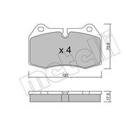 METELLI Pastiglie Freno Bremsbelegsatz Frontale Sistema Brembo per BMW 7er 8er