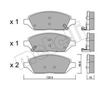 METELLI Pastiglie Freno Bremsbelegsatz Frontale Sistema Invia per Opel Karl