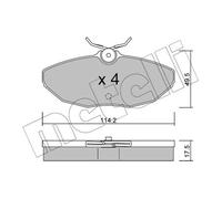 METELLI Pastiglie Freno Bremsbelegsatz Posteriore Adatto A per JAGUAR S-TYPE XJ