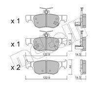 METELLI Pastiglie Freno Bremsbelegsatz Posteriore Adatto A per Mazda CX-30 MX-30