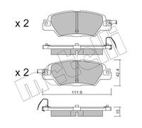 METELLI Pastiglie Freno Bremsbelegsatz Posteriore Adatto A per Mazda CX-5