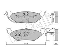 METELLI Pastiglie Freno Bremsbelegsatz Posteriore per Chrysler Voyager/Grand
