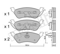 METELLI Pastiglie Freno Bremsbelegsatz Posteriore per Chrysler Voyager IV