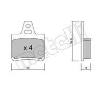 METELLI Pastiglie Freno Bremsbelegsatz Posteriore per Citroën Xantia XM