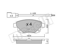 METELLI Pastiglie Freno Bremsbelegsatz Posteriore per Ford Transit Bus