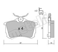 METELLI Pastiglie Freno Bremsbelegsatz Posteriore per Honda Accord VII Tourer