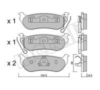 METELLI Pastiglie Freno Bremsbelegsatz Posteriore per Jeep Wrangler II Cherokee