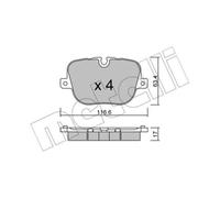 METELLI Pastiglie Freno Bremsbelegsatz Posteriore per Land Rover Range