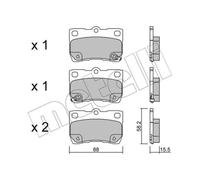 METELLI Pastiglie Freno Bremsbelegsatz Posteriore per Lexus Is II GS