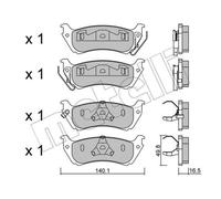 METELLI Pastiglie Freno Bremsbelegsatz Posteriore per Mercedes-Benz Classe M